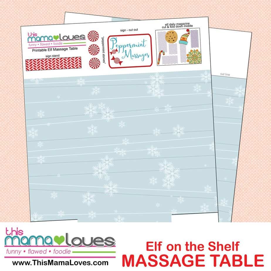 elf on the shelf massage table printable elf on the shelf idea
